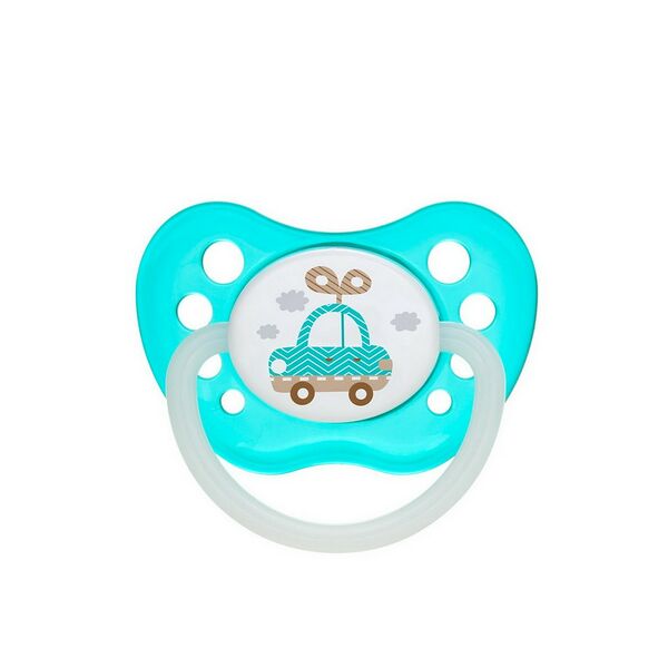 Пустышка латексная анатомическая Toys 0-6мес со светящимся колечком арт 23/259