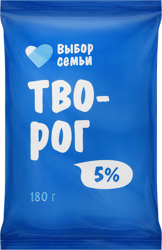 Творог Выбор семьи  5%, без змж, 180 г