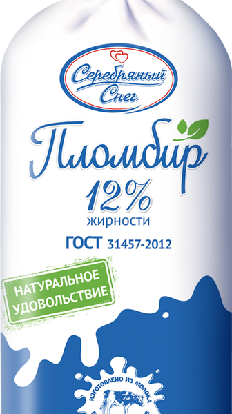 Мороженое БАШКИРСКОЕ МОРОЖЕНОЕ Серебряный снег пломбир, 12%, без змж