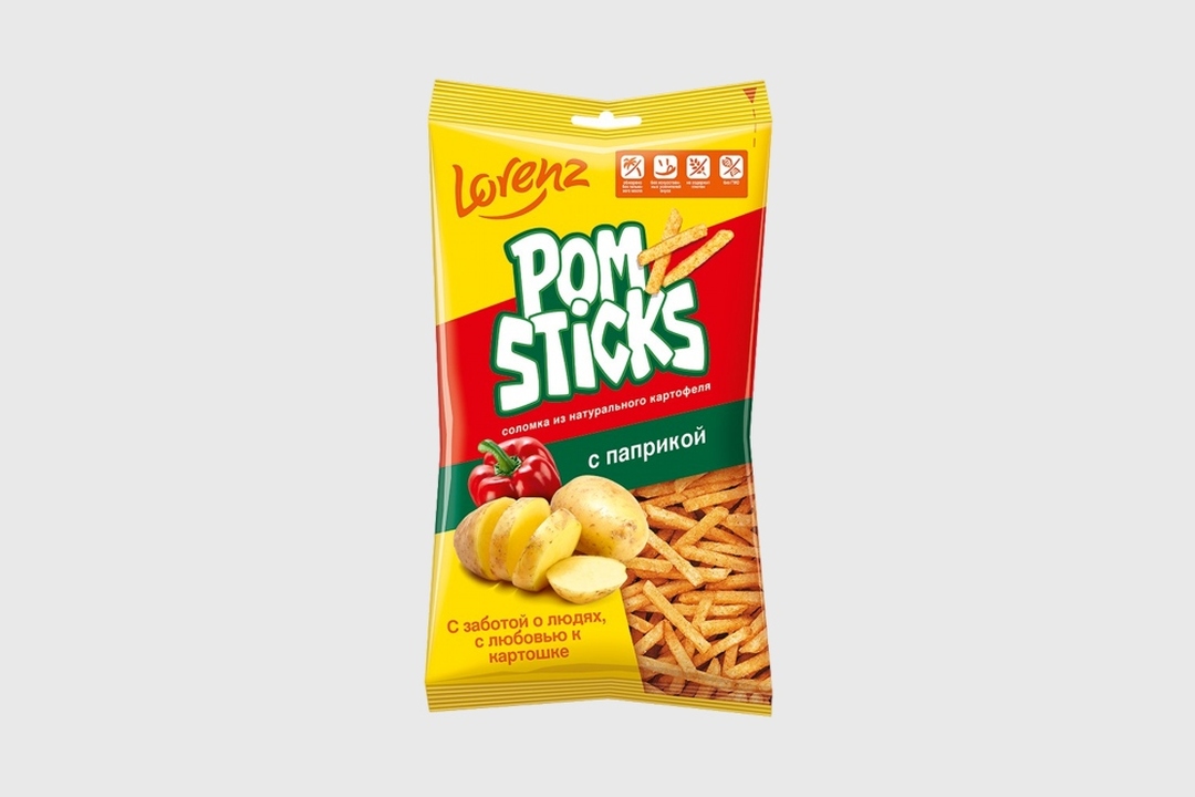 

Чипсы Pomsticks картофельные соломкой с паприкой 100 г