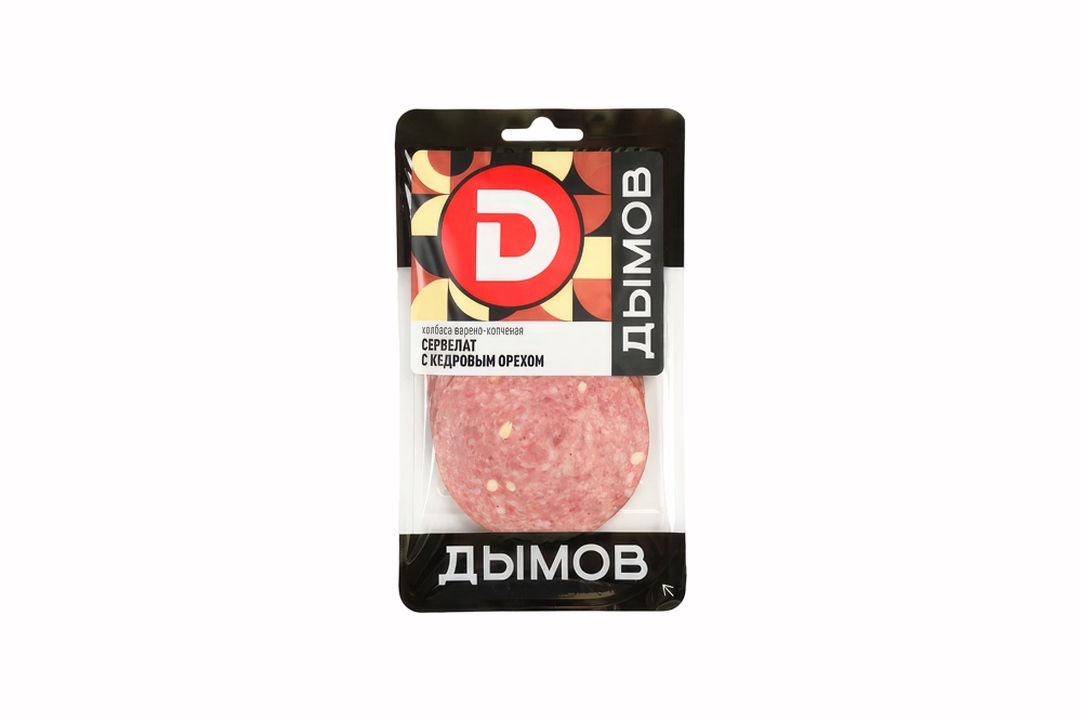 

Колбаса варено-копченая Дымов Сервелат с кедровым орехом нарезка 100 г