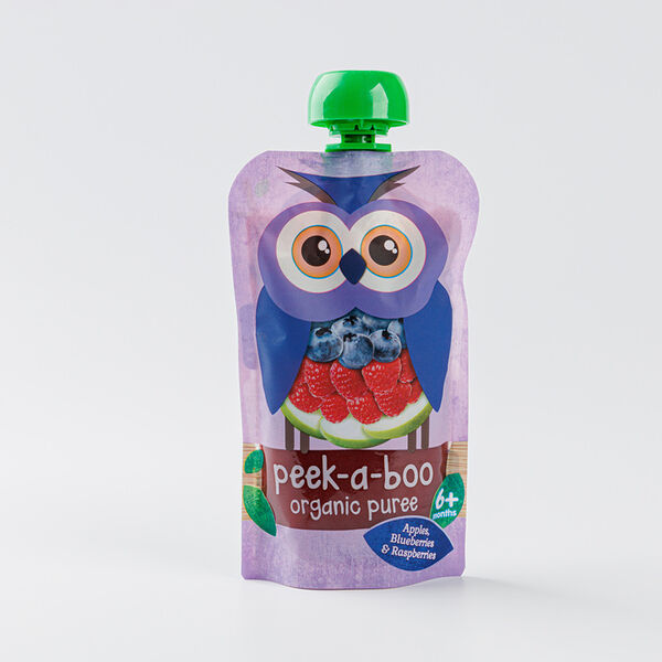 Пюре Peek-a-boo яблоко-малина-черника с 6 месяцев 
