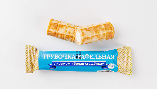 Трубочка вафельная с кремом Белая сгущёнка 