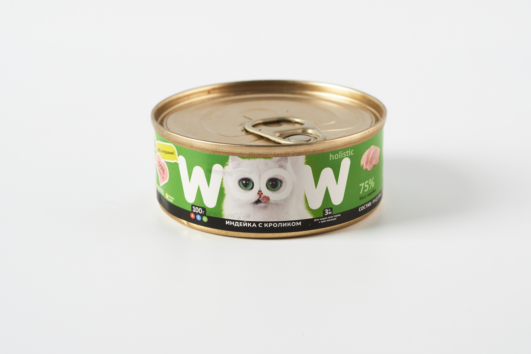 

Корм для кошек Woow.holistic Индейка с кроликом 100 г