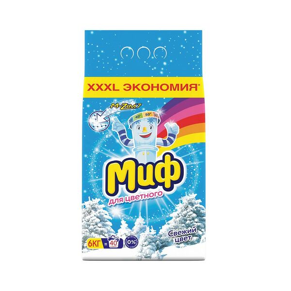 СМС порошк Миф Авт 3в1 Cвежий цвет 6кг