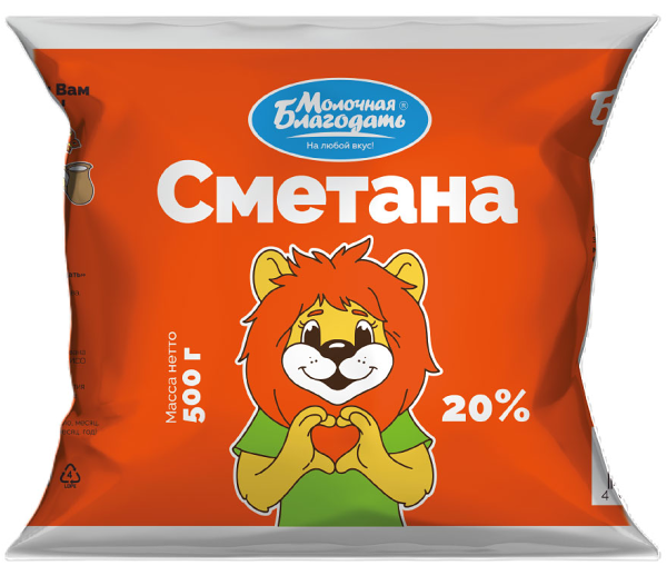 Сметана Молочная Благодать 20%
