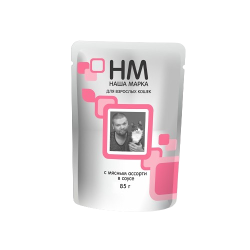 Корм консервированный д/взрослых кошек Наша Марка с мясным ассорти в соусе упак 85г