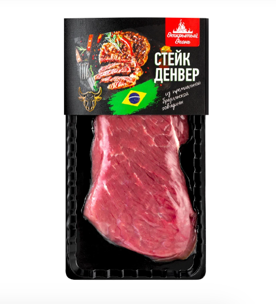 Стейк денвер мелкокусковой бескостный категории А замороженный, 250г