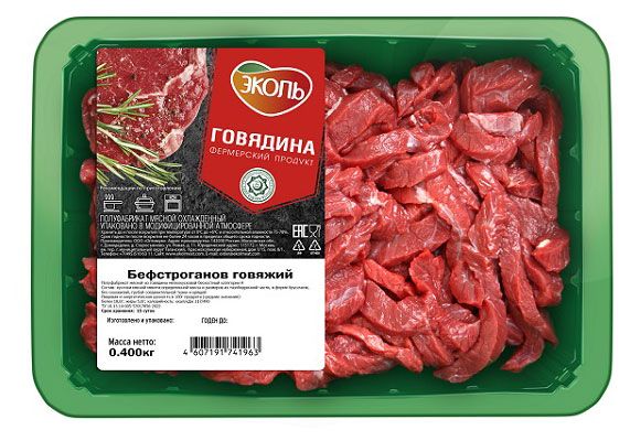 

Бефстроганов говяжий Эколь, халяль, 400 г