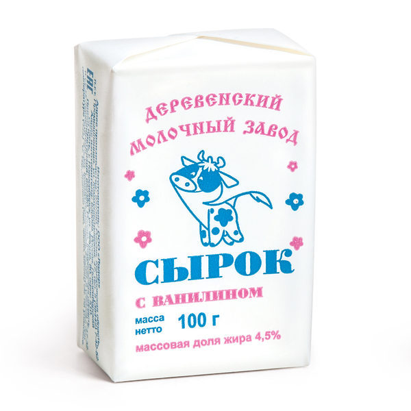 Творожный сырок Деревенский Молочный Завод с ванилином 4.5%