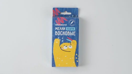 Мелки восковые, 12 цветов