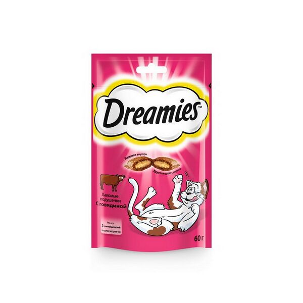 Лакомство Dreamies™ для взрослых кошек с говядиной 60гр