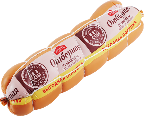 

Колбаса Мясная губерния отборная со шпиком вареная, вес