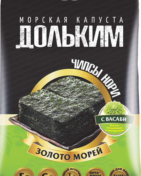 Чипсы нори Доширак Дольким Капуста морская с васаби