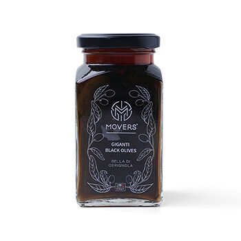 Оливки MOVERS гигант чёрные с косточкой, 312 мл, Россия