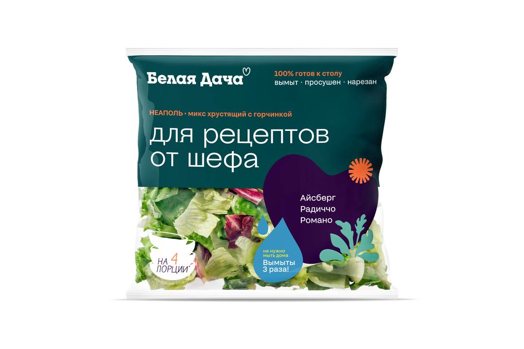 

Смесь салатная Неаполь Белая Дача айсберг-романо-радиччо 130 г