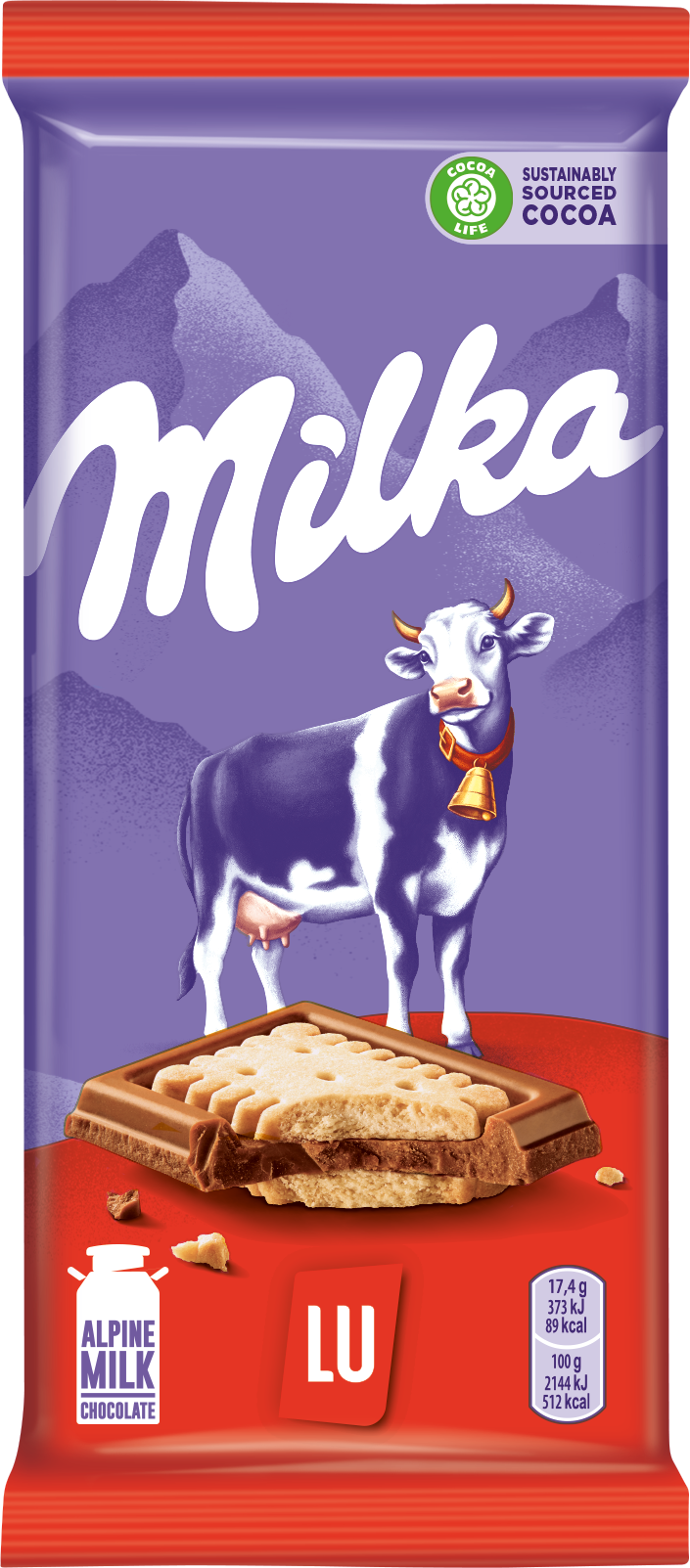 

Шоколад молочный Milka с печеньем LU 87 г
