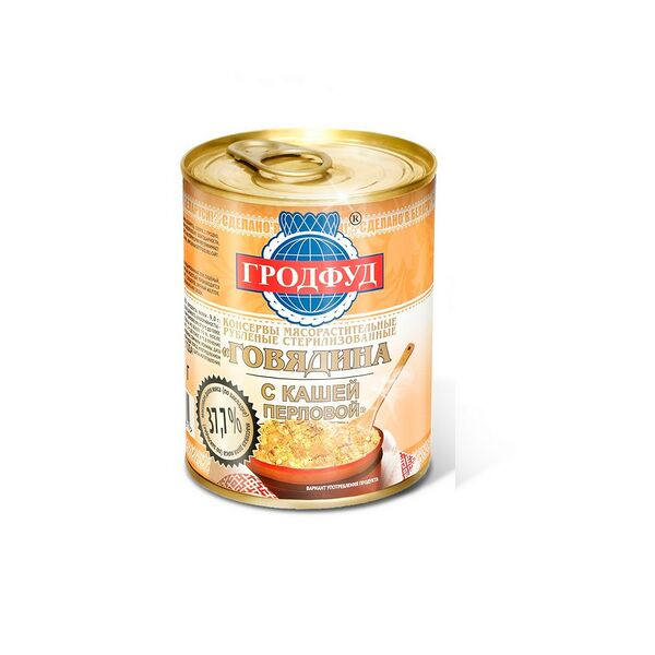Консервы мясораст рубленые стер Говядина с кашей перловой 340г ж/б