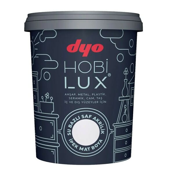 Краска акриловая шелковисто-матовая Dyo Hobilux, 0,4 л, светло-серый