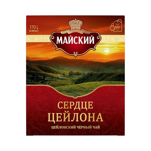 Чай черный Майский Сердце Цейлона 100п*1,7г