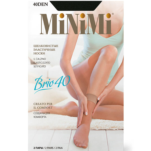 Носки женские MiNiMi Brio 40 Lycra Nero черные 2 пары