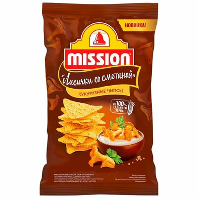 Чипсы кукурузные Mission со вкусом лисичек со сметаной 150 г