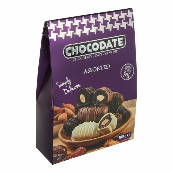 Конфеты шоколадные Chocodate финики с миндалем ассорти 100г