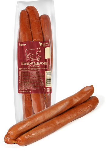 

Колбаски полукопченые ЛЕНТА Баварские 460г