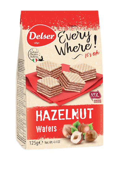 Вафли Delser с начинкой фундук, 125 г