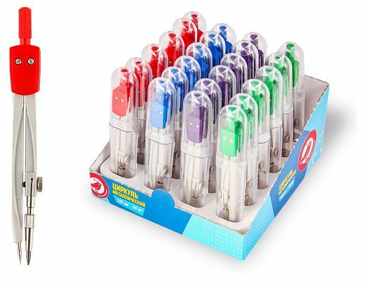 Циркуль АШАН Красная птица металлический, 125 мм, 1 шт в ассортименте