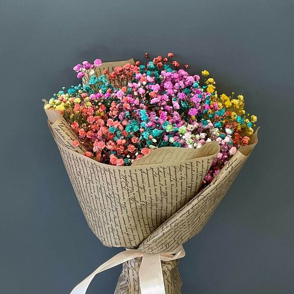 Букет из радужных гипсофил 5 шт