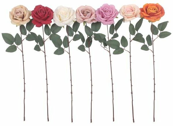 Цветок искусственный Роза, 56 см, 1 шт в ассортименте