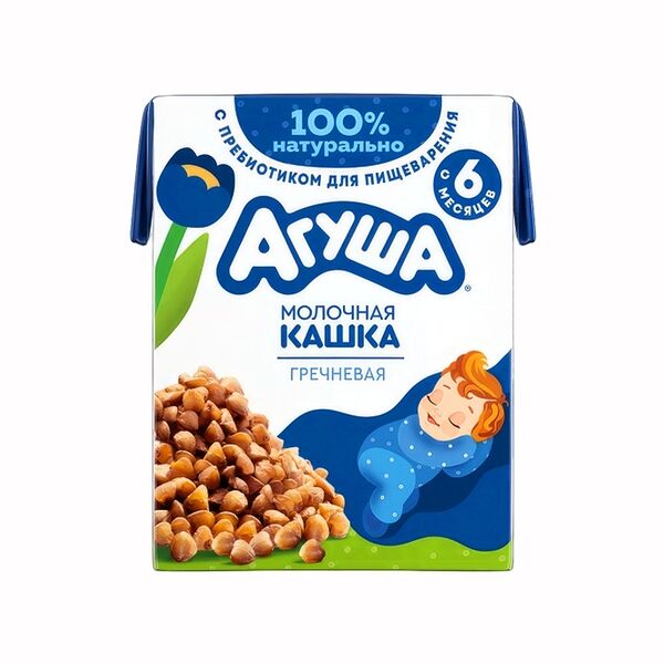 Каша жидкая Молочная Гречневая Агуша Засыпай-ка с 6 месяцев, 200 мл