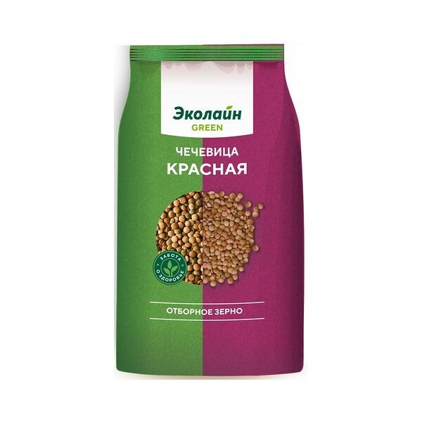 Чечевица красная Эколайн GREEN new 700г