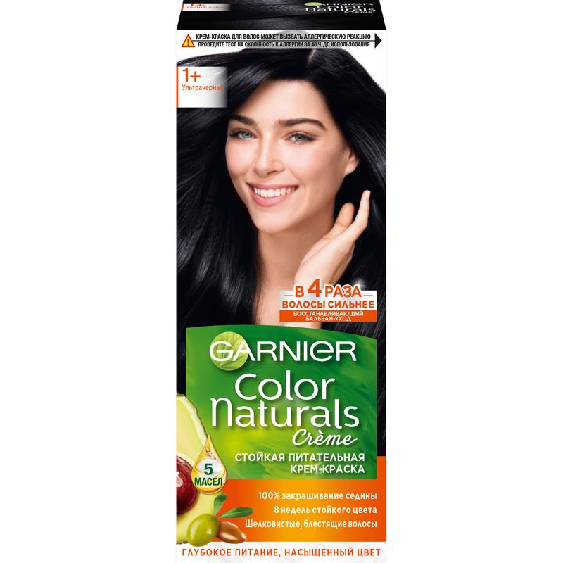 

Крем-краска для волос Garnier Color Naturals 1+ Ультрачерный 112 мл