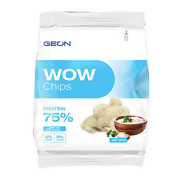 Чипсы протеиновые без углеводные GEON Сметана и зелень (75% белка, без глютена)