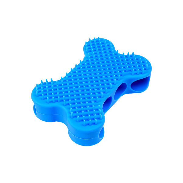 Массажная щетка Zooone на руку для мытья животных (Синяя)