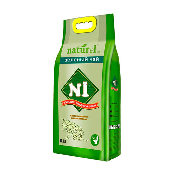 Naturel наполнитель для кошачьего туалета, кукурузный, комкующийся, зеленый чай