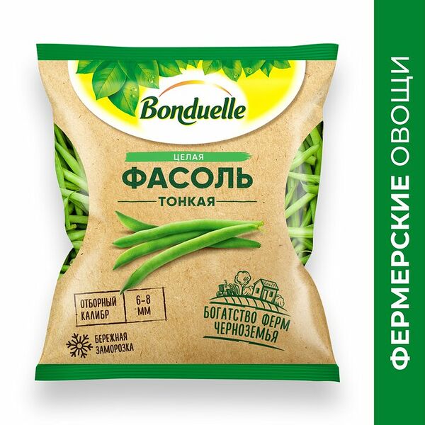Фасоль замороженная Bonduelle фермерская, тонкая, 400 г