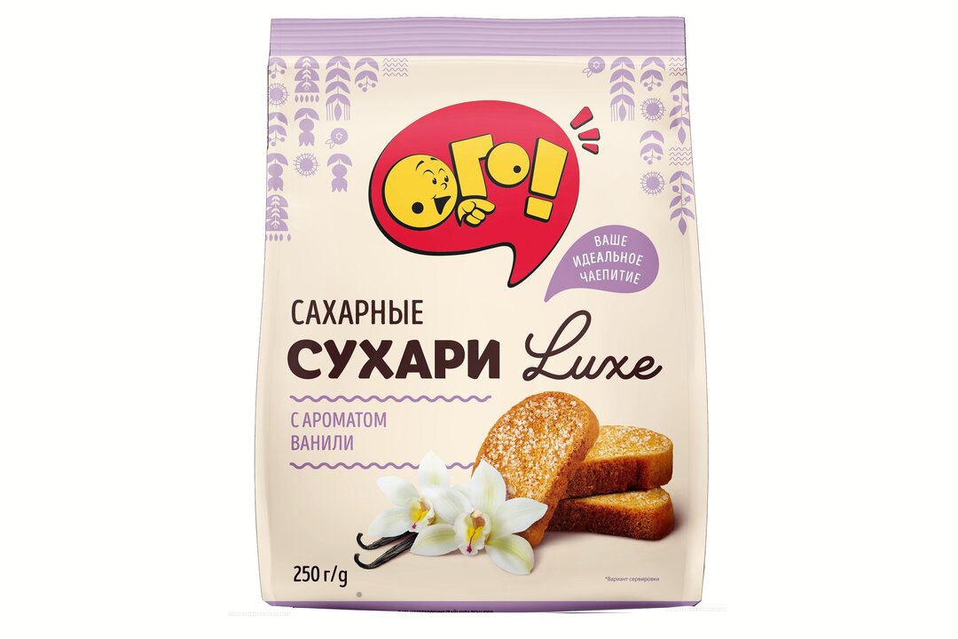 

Сухари сахарные Ого! с ароматом ванили Luxe 250 г