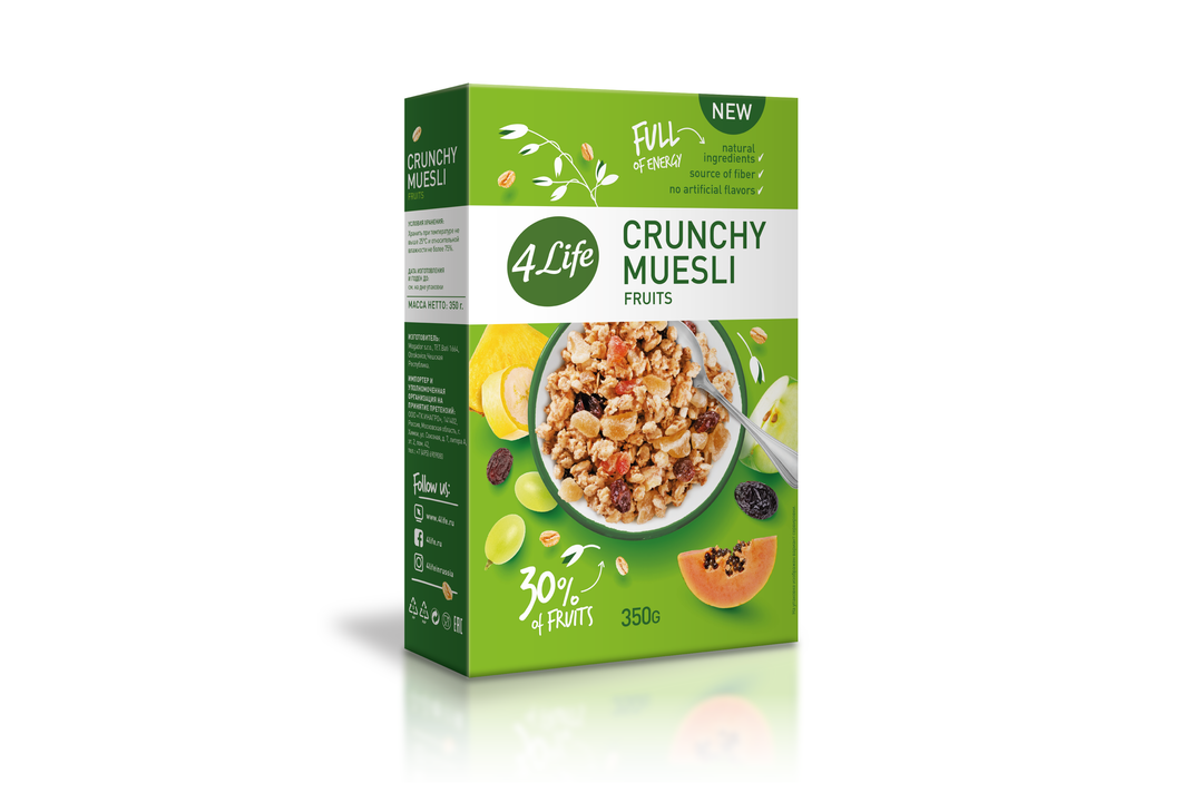 

Мюсли 4 Life Crunchy Fruits 350 г