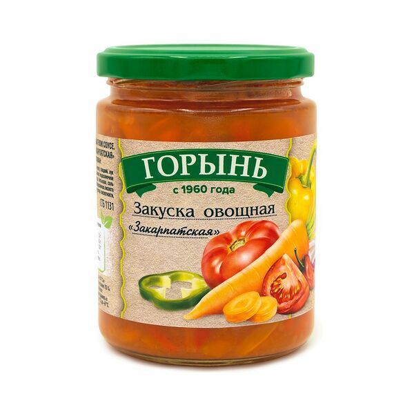 Закуска овощная Закарпатская 420г Горынь