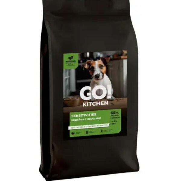 SENSITIVITIES Turkey GO Беззерновой корм для щенков и собак с индейкой для чувствительного пищеварения  9980 г
