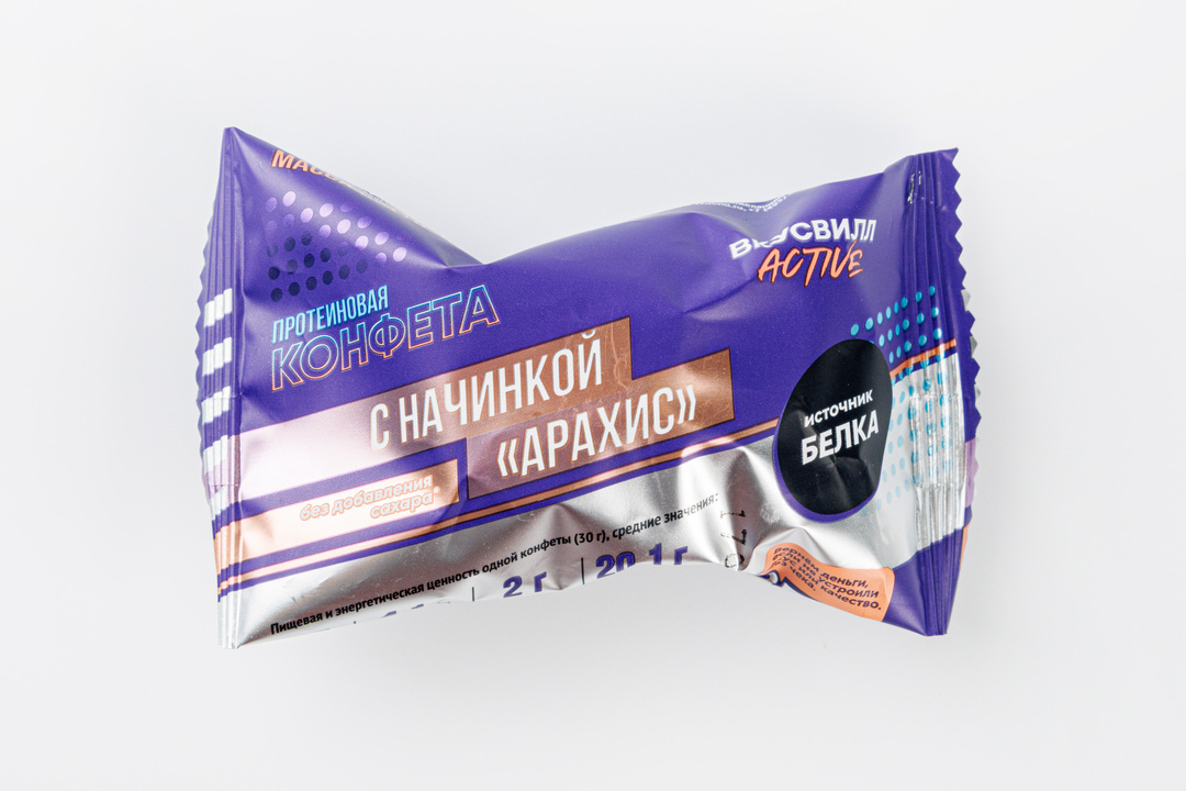 

Конфета протеиновая с начинкой "Арахис", 30г