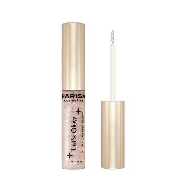 Тени-подводка для век Parisa Cosmetics Let's Glow жидкие с глиттером тон 06 4 мл