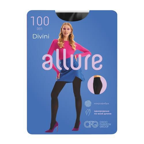 Колготки женские Allur Дивини 100 черные размер 3