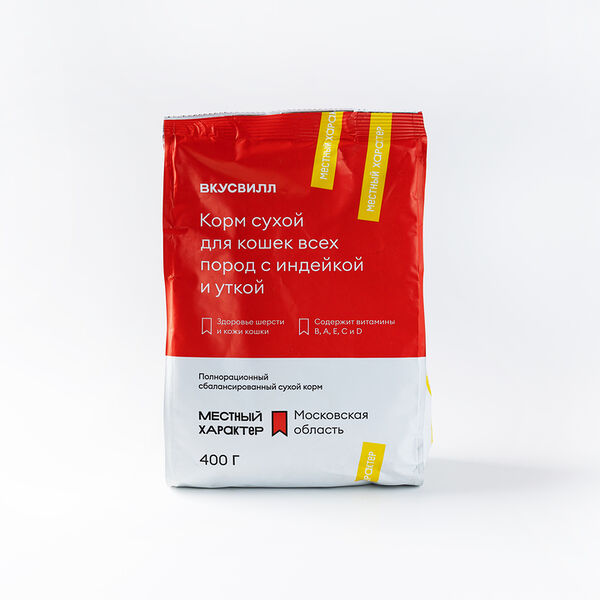 Корм сухой для кошек всех пород с индейкой и уткой, 400 г_РП