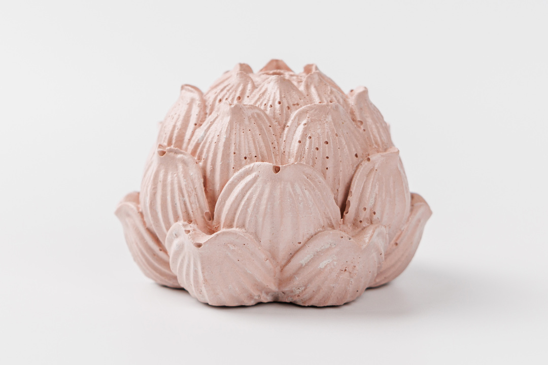 

Подставка для благовоний из бетона Лотос, цвет розовый