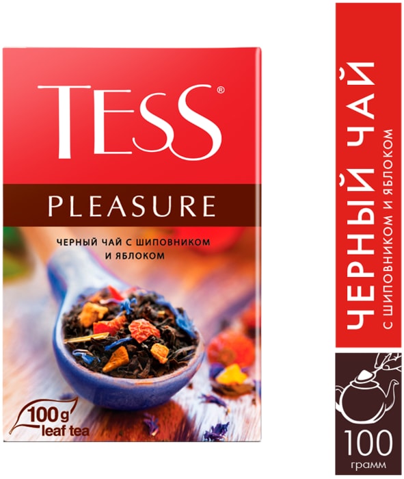 

Чай Tess Pleasure чёрный с шиповником и яблоком листовой 100 г