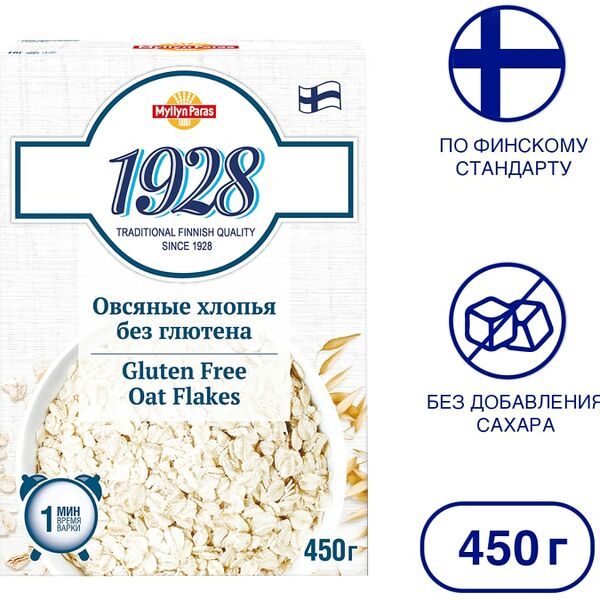 Хлопья Myllyn Paris овсяные без глютена 450г